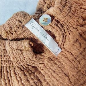 Rylee + Cru Burnt Clay Textured Baby Top